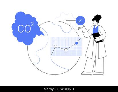 Abstraktes Konzept für globale CO2-Emissionen Vektordarstellung. Stock Vektor