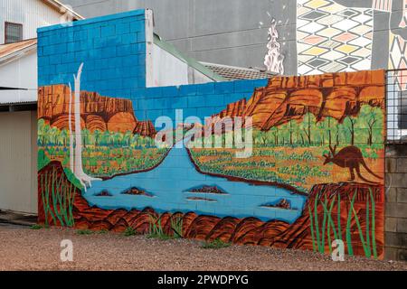 Outback View Street Art, Darwin, NT, Australien Stockfoto