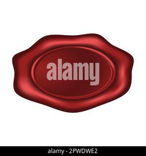 Anmutige, längliche antike Wachsstempel in Form auf weißem Hintergrund Cartoon Vektordarstellung. Alte Wachssiegelstempel mit Hobelherz Stock Vektor