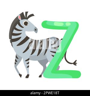 Zebrazeichen mit alphabetischem Z-Vektor Stock Vektor