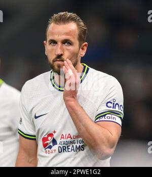 London, Großbritannien. 27. April 2023. 27. April 2023 - Tottenham Hotspur / Manchester United - Premier League - Tottenham Hotspur Stadium. Tottenhams Harry Kane während des Premier League-Spiels gegen Manchester United. Bildkredit: Mark Pain / Alamy Live News Stockfoto