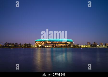 15. Januar 2019: Perth Stadium, auch bekannt als Optus Stadium, ein Mehrzweckstadion im Vorort Burswood in Perth, Westaustralien. Es war ein Preis Stockfoto