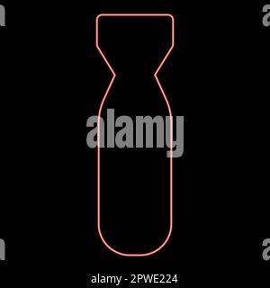 Neon Bombe Air Rot Farbvektor Illustration Bild flache Leuchte Stock Vektor