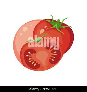 Tomaten für hausgemachte Gesichtsmaske Vektordarstellung Stock Vektor