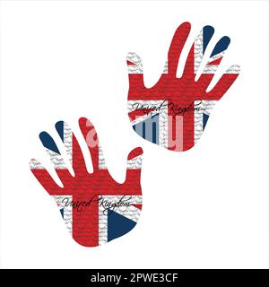 Handgezeichnete Vektordarstellung mit united Kingdom Flag-Muster, ideal für Poster-, Magazin- und Webdesign Stock Vektor