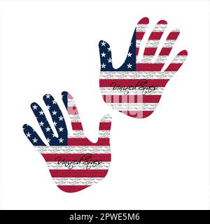 Handgezeichnete Vektordarstellung mit Flaggenmuster aus dem Norden der usa, ideal für Poster-, Magazin- und Webdesign Stock Vektor