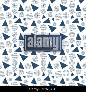 Abstraktes geometrisches Muster mit Dreieckskreisen und Linienstreifen Stock Vektor