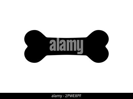 Knochen für Hund. Symbol Symbol PET. Knochen Formen schwarze Farbe isoliert auf weißem Hintergrund. Hundefutter. Silhouettenernährung von Hunden. Einfache, flache Hundefutter Stock Vektor
