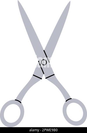 Symbol für professionelle Friseurschere. Friseursalon und Friseurwerkzeugsilhouette. Vektordarstellung. Stock Vektor