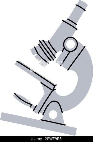 Mikroskop-Symbol. Silhouette für Laborgeräte. Vektordarstellung. Stock Vektor