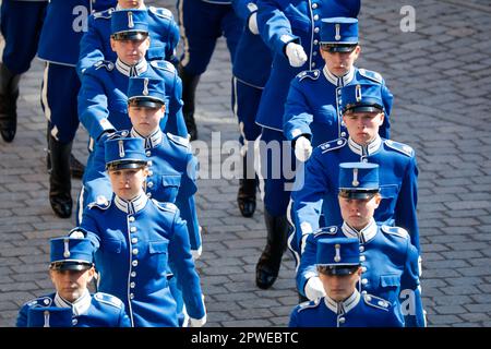 Stockholm, Schweden. 30. April 2023. STOCKHOLM 20230430The Life Guard zur Feier des Geburtstages von König Carl Gustaf am Sonntag im Stockholmer Palast. Foto: Christine Olsson/TT/Code 10430 Kredit: TT News Agency/Alamy Live News Stockfoto
