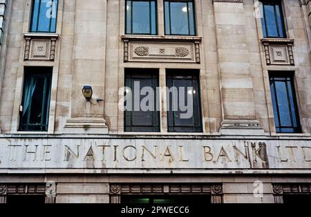 Gebäude der National Bank Ltd, Fenwick Street, Liverpool, Merseyside, England Stockfoto