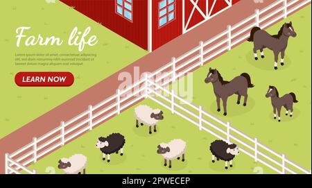 Das Konzept des Landlebens Stock Vektor