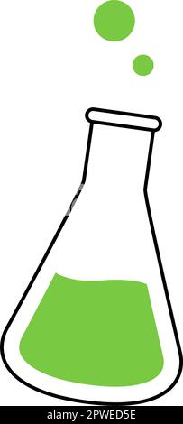 Symbol für Glaskolben. Silhouette für Laborglasgeräte. Vektordarstellung. Stock Vektor