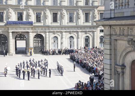 Stockholm, Schweden. 30. April 2023. STOCKHOLM 20230430 Geburtstagsfeier von König Carl Gustaf am Sonntag im Stockholmer Palast. Foto: Christine Olsson/TT/Code 10430 Kredit: TT News Agency/Alamy Live News Stockfoto