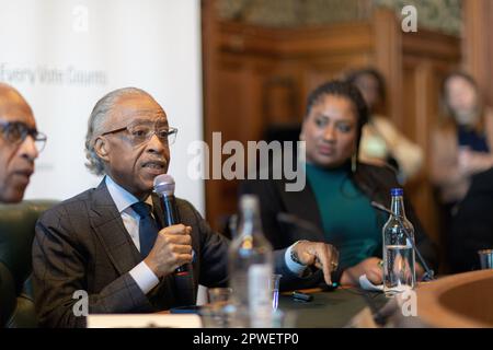 London, Westminster, Vereinigtes Königreich, Februar 6. 2023, Operation Black Vote hostet Rev Al Sharpton im Unterhaus über die Bedeutung der Abstimmung. Stockfoto