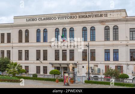 Palermo, Italien - 08. Januar 2023 - Sitz des Liceo Classico Vittorio Emanuele II in Palermo Stockfoto