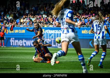 Barcelona, Spanien. 30. April 2023. Claudia Pina (FC Barcelona FEM) während eines Spiels der Liga F zwischen dem FC Barcelona Femeni und dem Sporting Club de Huelva am 30. April 2023 im Estadi Johan Cruyff in Barcelona, Spanien. (Foto/Felipe Mondino) Kredit: Live Media Publishing Group/Alamy Live News Stockfoto