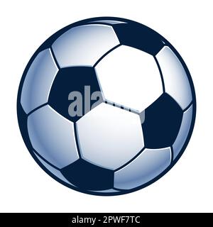 Fußballball - Farbvektordarstellung des Fußballballs, weißer Hintergrund Stock Vektor