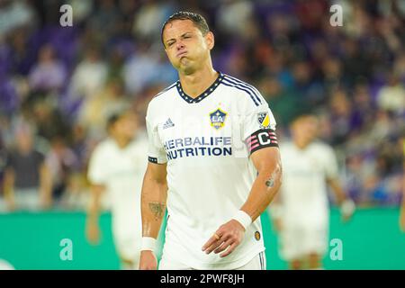 Orlando, Florida, USA, 29. April 2023, LA Galaxy, Javier Chicharito Hernandez Nr. 14 im Exploria Stadion. (Foto: Marty Jean-Louis/Alamy Live News Stockfoto