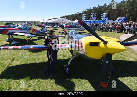 Plasy, Tschechische Republik. 30. April 2023. Die größte westböhmische Flugshow „Day in the Air“ am 30. April 2023 am Flughafen Plasy. Kredit: Slavomir Kubes/CTK Photo/Alamy Live News Stockfoto