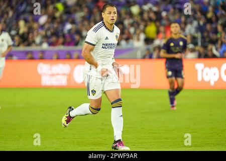 Orlando, Florida, USA, 29. April 2023, LA Galaxy, Javier Chicharito Hernandez Nr. 14 im Exploria Stadion. (Foto: Marty Jean-Louis/Alamy Live News Stockfoto