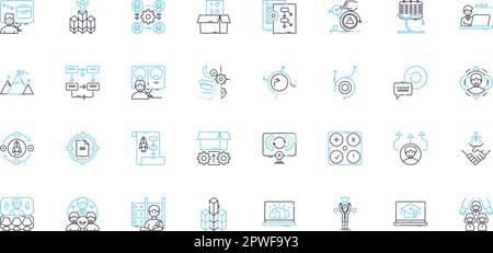 Lineare Symbole für Kollaboration festgelegt. Teamwork, Partnerschaft, Zusammenarbeit, Synergie, Allianz, Unity, Joint-Venture-Line-Vektor und Konzeptzeichen Stock Vektor