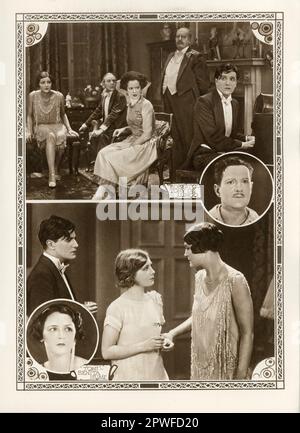 IVOR NOVELLO MABEL POULTON TONY DE LUNGO BENITA HUME und eine nicht abgerechnete ELSA LANCHESTER (oberes Bild in der Mitte) In DER KONSTANTEN NYMPHE 1928 Regisseur ADRIAN BRUNEL spielen / Bildschirmanpassung Margaret Kennedy und Basil Dean Continuity Alma Reville Produzenten Michael Balcon und Basil Dean Gainsborough Pictures / Woolf und Freedman Film Service Stockfoto