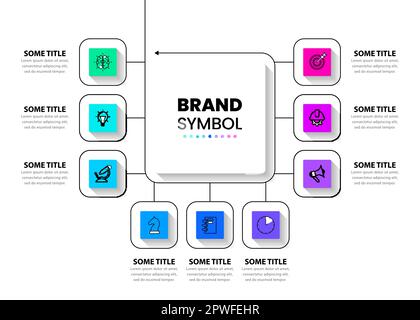 Infografik-Vorlage mit Symbolen und 9 Optionen oder Schritten. Weg zum Erfolg. Kann für Workflow-Layout, Diagramm, Banner, webdesign verwendet werden. Vektor-Illustration Stock Vektor