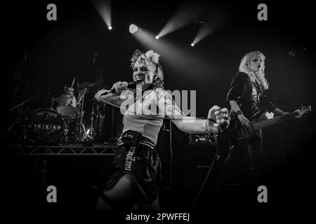 Hawxx, Auftritt an der O2 Academy, Leicester, Großbritannien, als Teil des Aufstands Festivals, April 2023. Fotos von John Lambeth Stockfoto