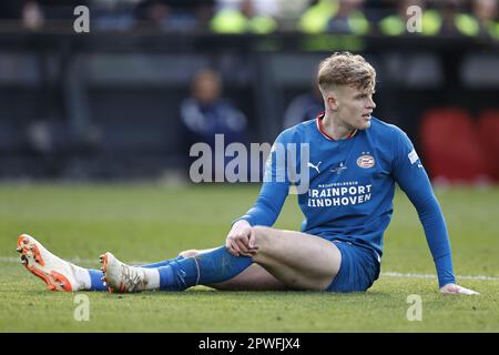 ROTTERDAM - Jarrad Branthwaite von PSV Eindhoven während des TOTO-KNVB-Cup-Finales zwischen PSV und Ajax im Feyenoord-Stadion de Kuip am 30. April 2023 in Rotterdam, Niederlande. ANP MAURICE VAN STONE Stockfoto