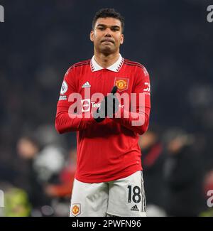 London, Großbritannien. 27. April 2023. 27. April 2023 - Tottenham Hotspur gegen Manchester United - Premier League - Tottenham Hotspur Stadium Manchester United's Casimero während des Premier League-Spiels gegen Tottenham. Bildkredit: Mark Pain/Alamy Live News Stockfoto