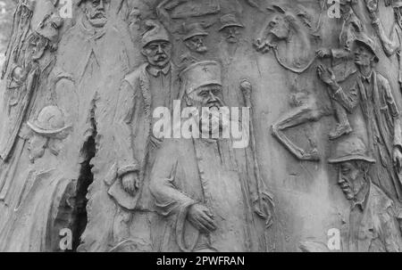 Verschiedene künstlerische Details und Skulturen finden sich im Zentrum der Festung in Alba Iulia, Rumänien. Stockfoto