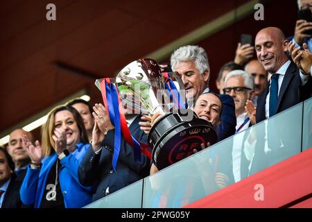 Barcelona, Spanien. 30. April 2023. Alexia Putellas (FC Barcelona FEM) während eines Spiels der Liga F zwischen dem FC Barcelona Femeni und dem Sporting Club de Huelva am 30. April 2023 im Estadi Johan Cruyff in Barcelona, Spanien. (Foto/Felipe Mondino) Kredit: Unabhängige Fotoagentur/Alamy Live News Stockfoto