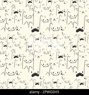 Muster Hauskatze. Süße Tiere Nahtloses Muster für Verpackung, Druck. Vektordarstellung Stock Vektor