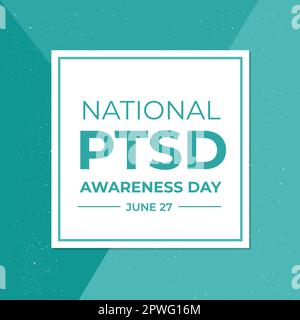 Banner für den National PTSD Awareness Month. Posttraumatische Belastungsstörung. Jährliche Veranstaltung in den USA im Juni. Vektordarstellung. Stock Vektor