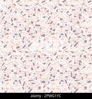 Nahtloses Terrazzo-Mosaikmuster. Steine, Steine, Keramik, Pastellfarben Hintergrund. Stock Vektor