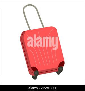 Reisekoffer auf flachen Rädern Stock Vektor