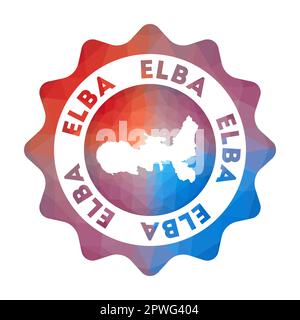 Elba Low Poly Logo. Buntes Reiselogo mit Farbverlauf der Insel im geometrischen Stil. Stock Vektor