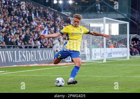 Kopenhagen, Dänemark. 30. April 2023. Sebastian Sebulonsen (2) aus Broendby, WENN beim Superliga-Spiel 3F zwischen dem FC Kopenhagen und Broendby, WENN in Parken in Kopenhagen gesehen. (Foto: Gonzales Photo/Alamy Live News Stockfoto