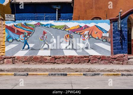 Tilcara, Jujuy, Argentinien - September 27 2019: Urbane Kunst in Tilcara Stockfoto