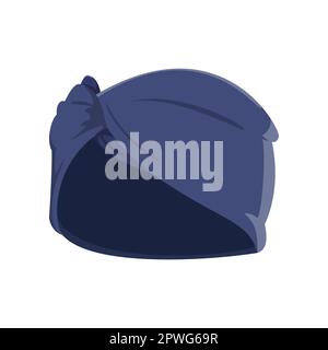 Blaue Turban- oder Headwrap-Cartoon-Illustration für Damen Stock Vektor