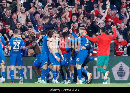 30-04-2023: Sport: Ajax gegen PSV KNVB Beker Finale ROTTERDAM, NIEDERLANDE - APRIL 30: Fabio Silva (PSV Eindhoven) gewinnt den Elfmeter und feiert Stockfoto