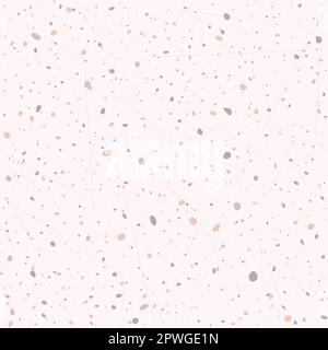 Einfaches, helles Terrazzo-Vektormuster. Körner, Marmor, Steinhintergrund für Textil, Stoff. Stock Vektor