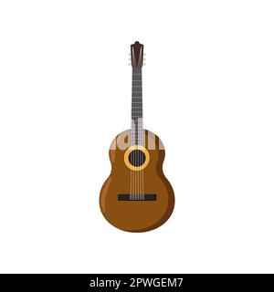 Akustik-Gitarren-Cartoon-Illustration Stock Vektor