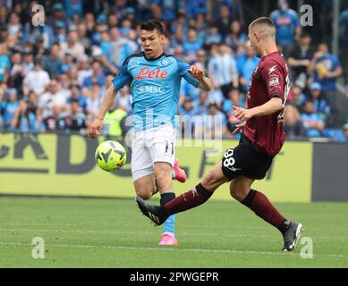 Neapel, Kampanien, Italien. Neapel, Kampanien, Italien. 30. April 2023. Während des Fußballspiels der italienischen Serie A SSC Napoli gegen den FC Salernitana am 30. April 2023 im Diego Armando Maradona Stadium in Neapel. Kredit: ZUMA Press, Inc./Alamy Live News Stockfoto