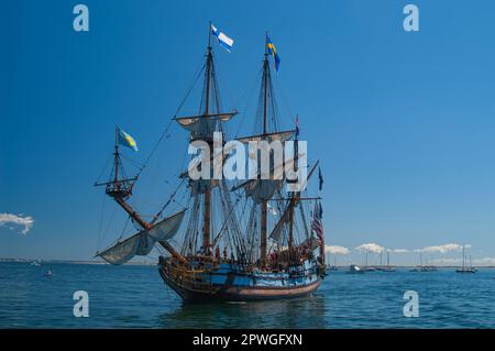 Kalmar Nyckel Segelschiff in Provincetown, Massachusetts Stockfoto