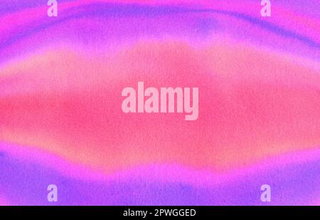 Abstrakter horizontaler Hintergrund in Aquarellfarben mit Flecken, Spritzer, Streifen, Wellen, Farbverlauf, Formen der gleichen Farbe mit Tonänderung. Stockfoto