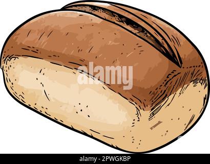 Frisch gebackenes Baguette, ein französisches Gourmet-Essen isoliert Stock Vektor