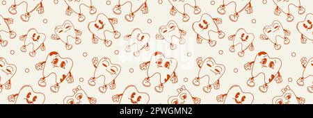 Grange Zeichentrickfiguren. Zahnkonzept.Hintergrund für Poster,Stoffdruck,Geschenkpapier.nahtloses Vektormuster Stock Vektor